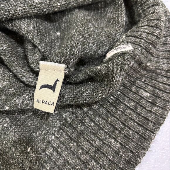 Peruvian Link Alpaca Marled Green Sweater Pullover Women XL V-neck Soft Relaxed - Picture 9 of 10